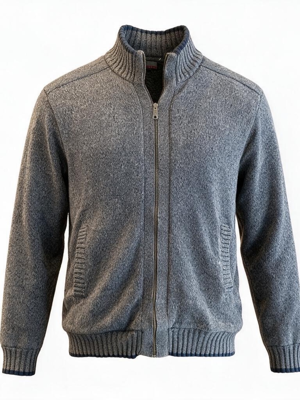 Ike Behar Men’s Cardigan | Size L | 100% Cotton | Heavyweight Heather Grey